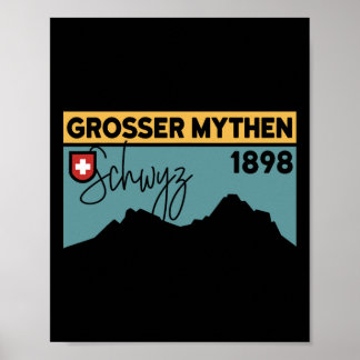 Affiche Mount Grosser Mythen Hike Mountain Biking Swiss Hi