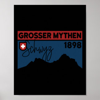 Affiche Mount Grosser Mythen Hike Mountain Biking Swiss Hi