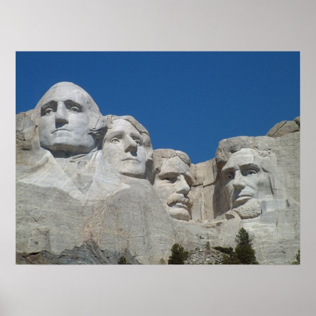 Affiche Mount Rushmore, Dakota du Sud, Présidents des État (Devant)