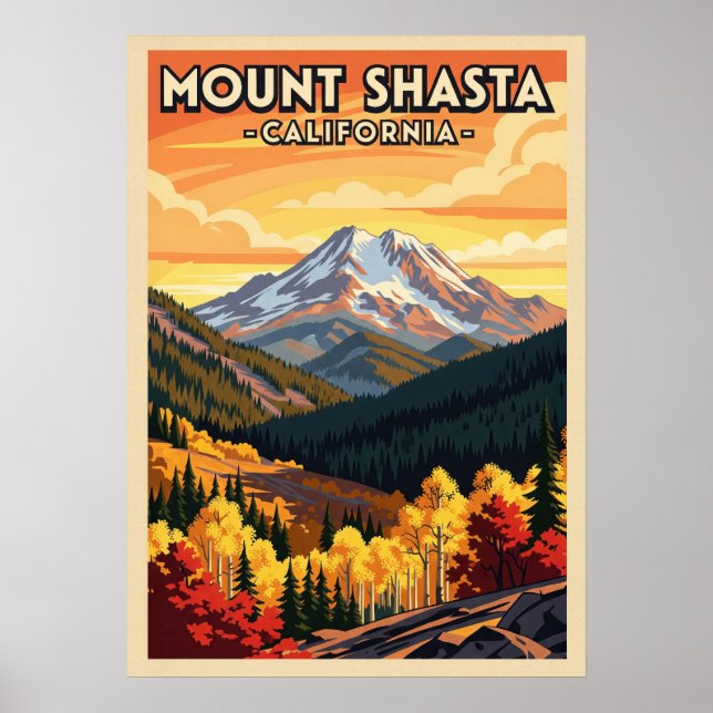 Affiche Mount Shasta California V06 (Devant)