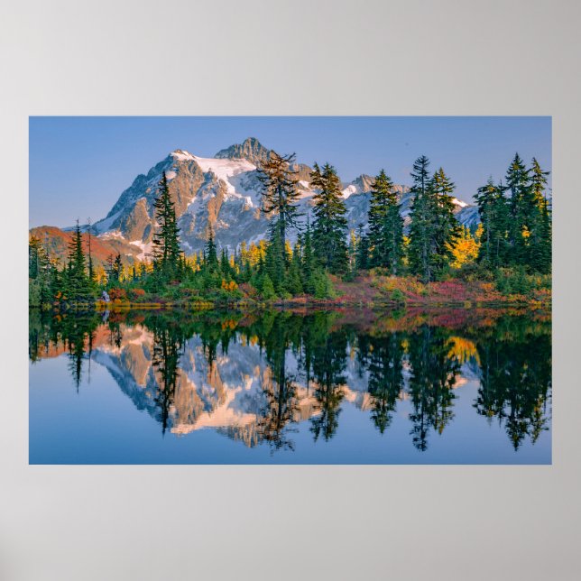 Affiche Mount Shuksan mirrored in Reflection Lake (Devant)