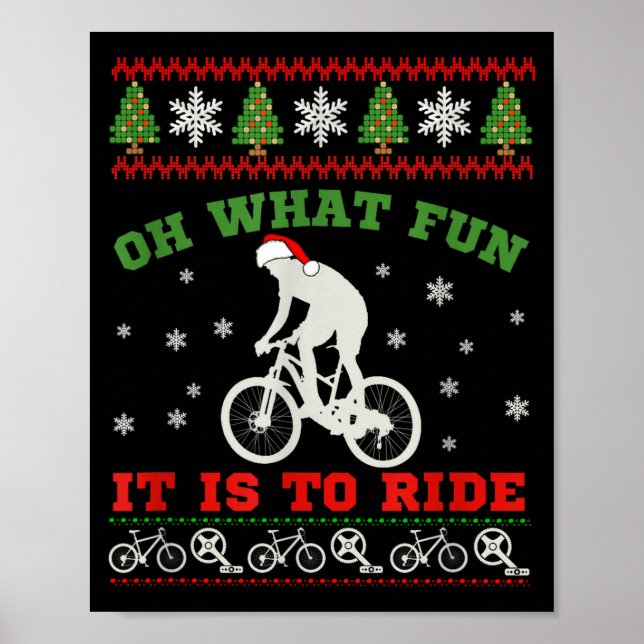 Affiche Mountain Bike Rider, Oh What Fun Christmas Ugly Sw (Devant)