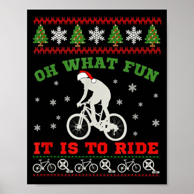 Affiche Mountain Bike Rider, Oh What Fun Christmas Ugly Sw (Devant)