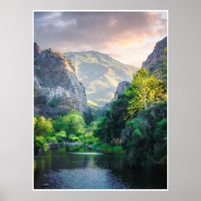 Affiche Mountain Canyon Sunrise Wall Art Landscape Print (Devant)