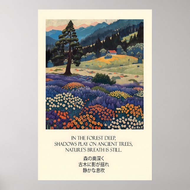 Affiche Mountain Forest Art Print Wildflower Meadow (Devant)