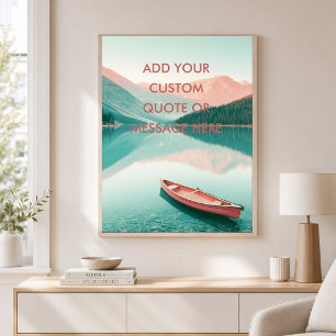 Affiche Mountain Lake Canoë - Créez Votre Propre Motivatio