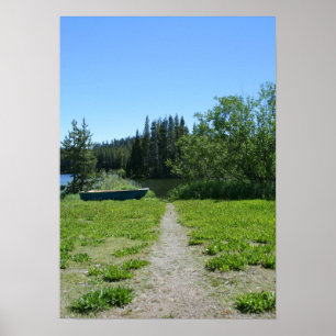 Affiche Mountain Lake, Canoe Path