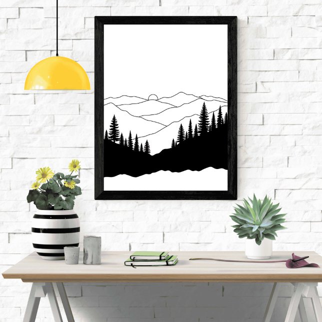 Affiche Mountain Pine Silhouette (Créateur téléchargé)
