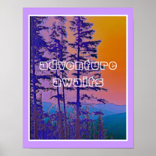 Affiche mountain scene adventure attend le texte citation