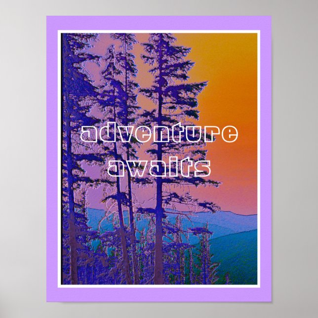 Affiche mountain scene adventure attend le texte citation (Devant)