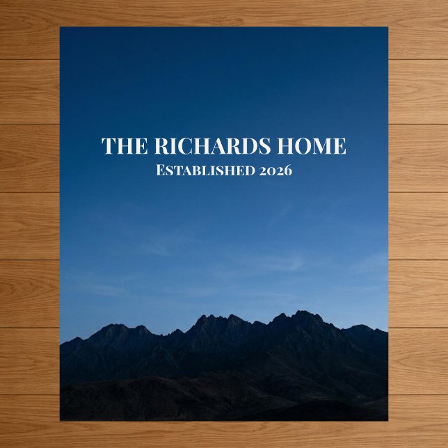 Affiche Mountain Scene Custom Family Name Established (Créateur téléchargé)