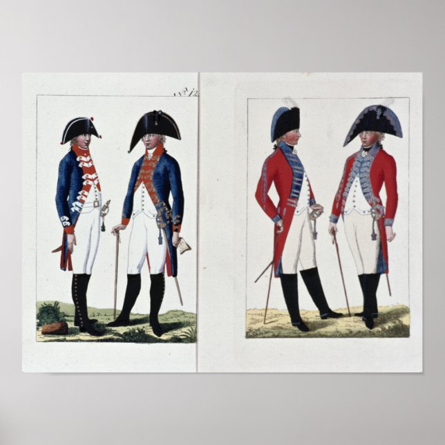 Affiche Mousquetaires et officiers, 1800 (Devant)