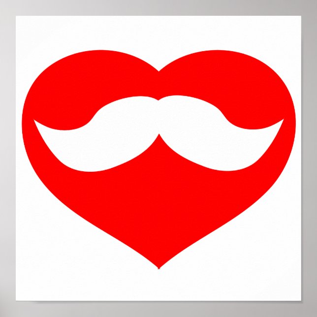 Affiche Moustache au coeur (Devant)