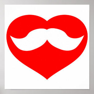 Affiche Moustache dans le coeur