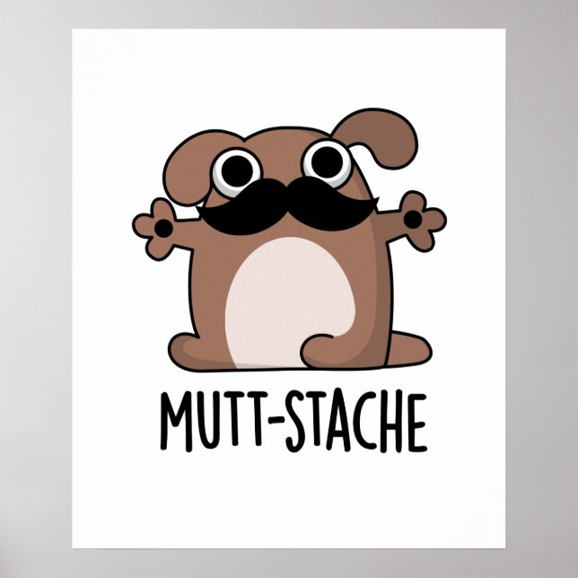 Affiche Moustache moustache de chien drôle (Devant)