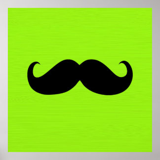 Affiche Moustache noire sur Arrière - plan vert