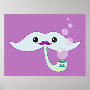 Affiche Moustache violette
