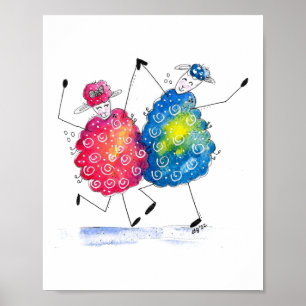 Affiche Mouton de danse Whimsical