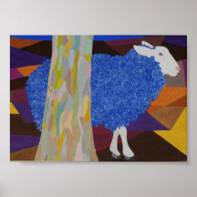 Mouton de laine bleu