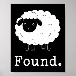 Affiche Mouton minimaliste chrétien Psaume 23 Agneau trouv