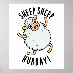 Affiche Mouton Mouton Hurray Amusant Animal Pun