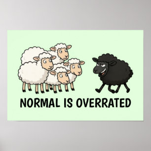Affiche Mouton noir et blanc