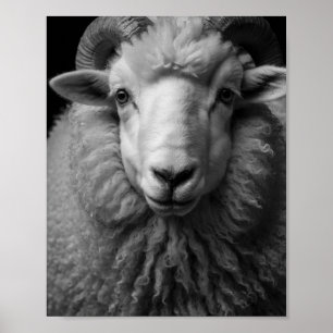 Affiche Mouton noir et blanc - Œuvre d'art murale