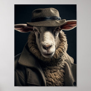 Affiche Moutons dans les vêtements humains