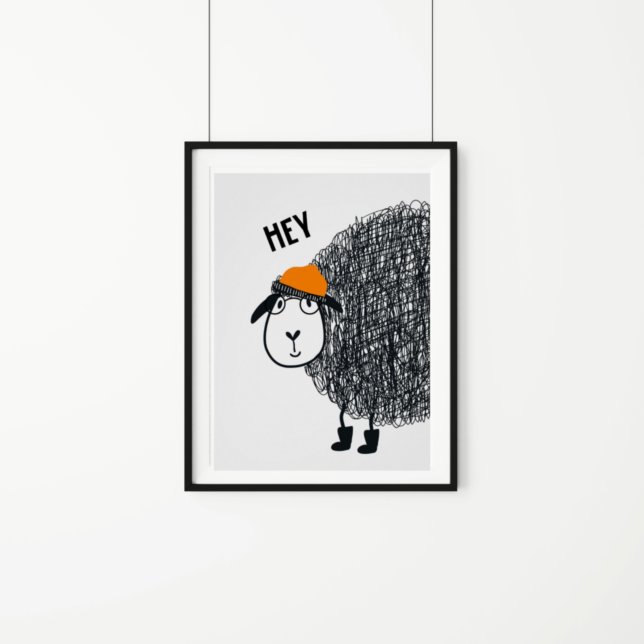 Affiche Moutons Gribouillages Mignons Enfants (Créateur téléchargé)