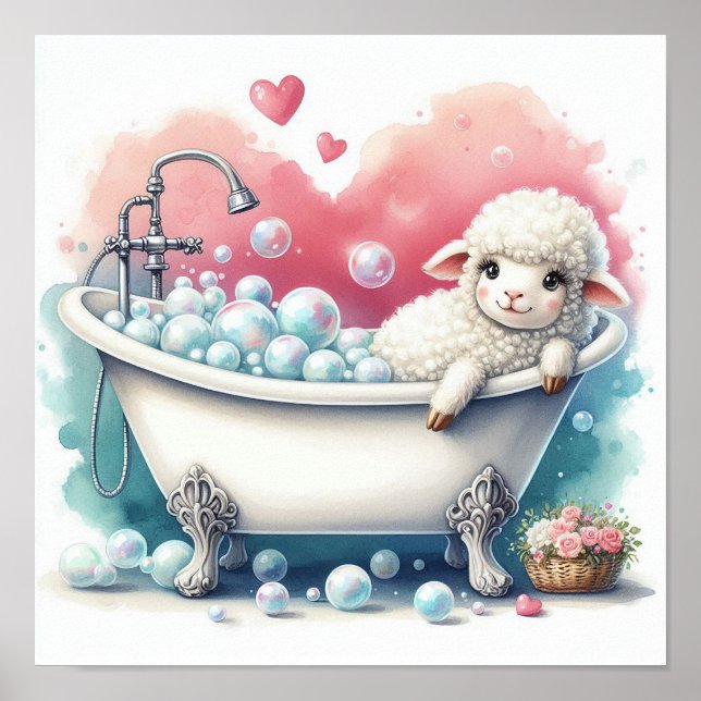 Affiche Moutons pour bain moussant (Devant)