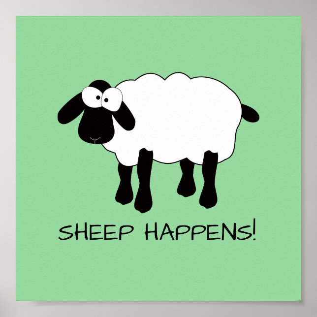 Affiche Moutons Whimsical "Sheep Happes" Imprimer (Devant)