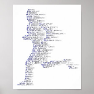Affiche Mouvement d'un homme qui court avec de la vitesse 
