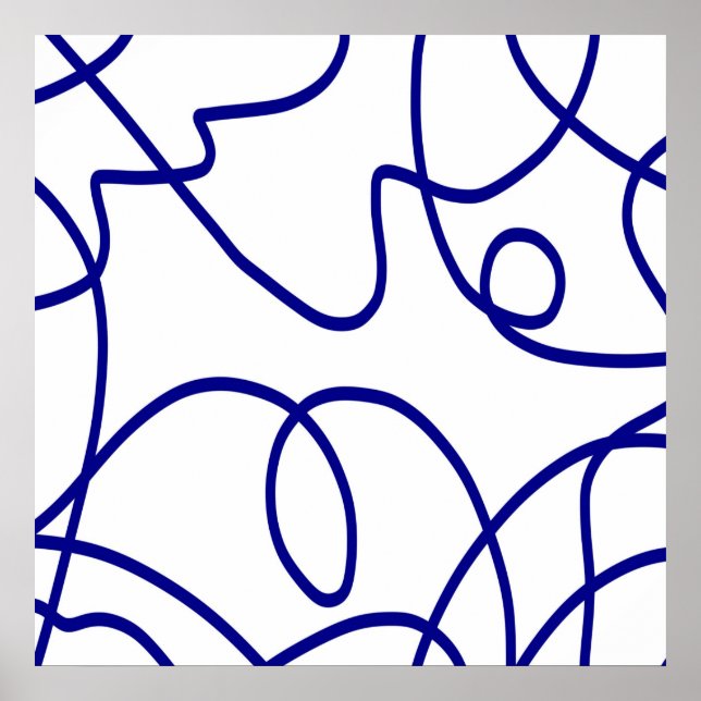 Affiche Mouvement : Line Art en bleu et blanc (Devant)