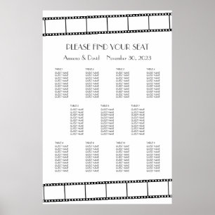 Affiche Movie Stars Film Strip Wedding Seating Chart