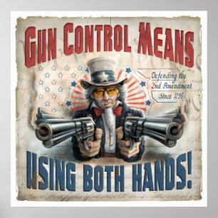 Affiche Moyens de contrôle des armes utilisant deux mains