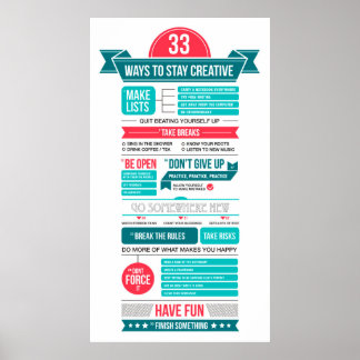 Affiche moyens de rester créatif