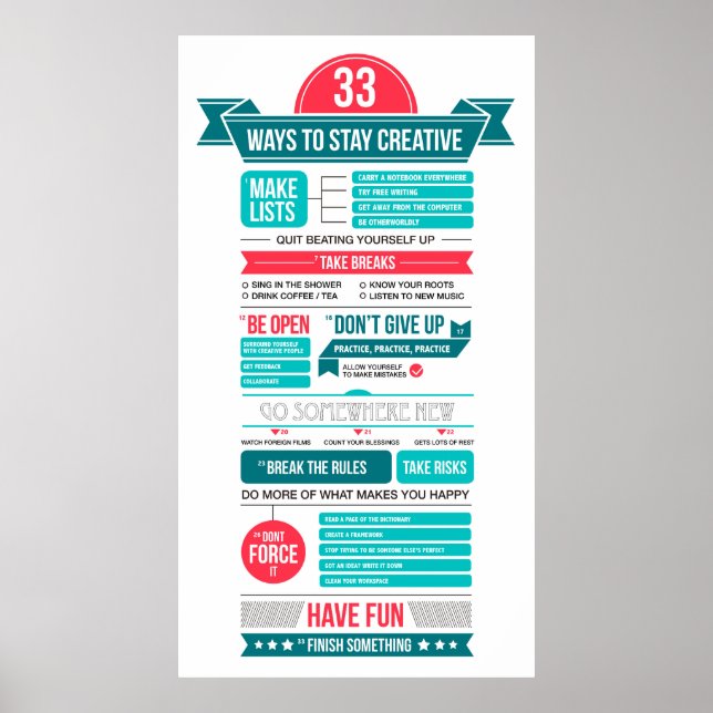 Affiche moyens de rester créatif (Devant)