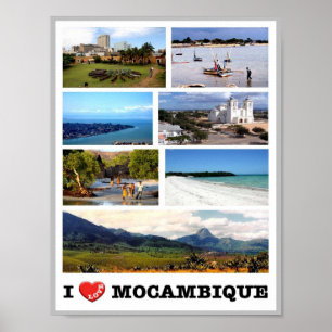 Affiche Mozambique - I Love -