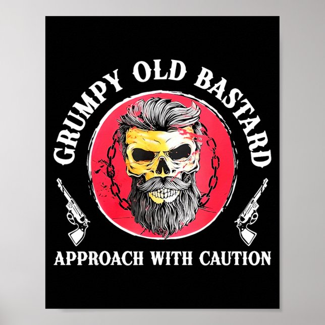 Affiche Mpy Old Approach With Caution Beard Skull Barber  (Devant)
