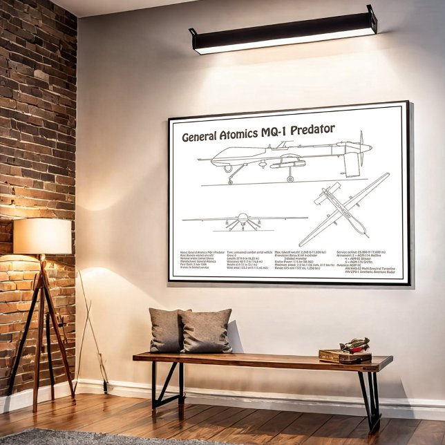 Affiche MQ-1 Predator UAV- Plan d'avion BD (Créateur téléchargé)