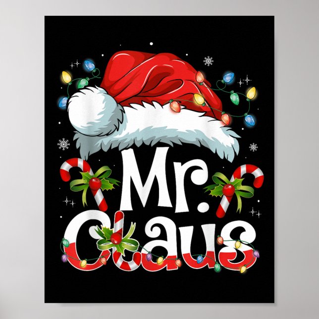 Affiche Mr And Mrs Claus Couples Matching Christmas Pajama (Devant)