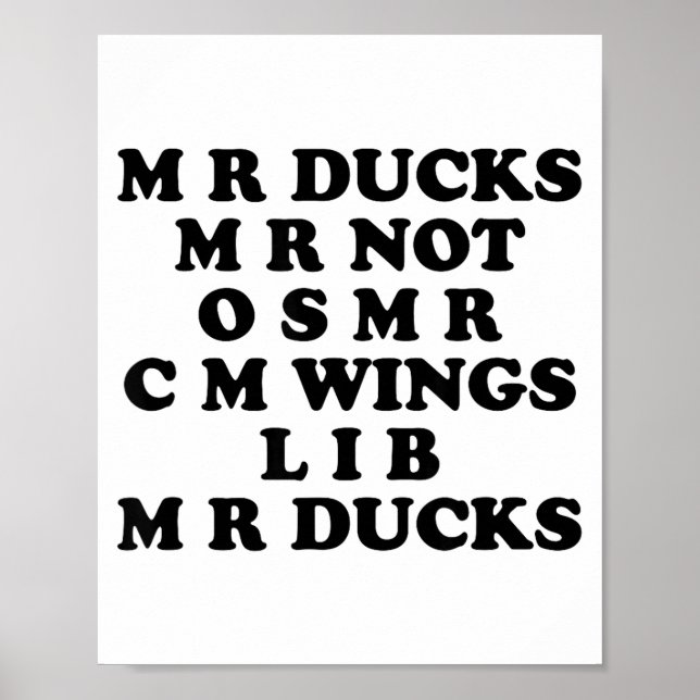 Affiche Mr M R Ducks T, Funny Duck Lover, Waterfowl Quote  (Devant)