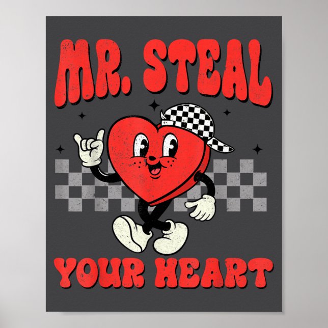 Affiche Mr Steal Your Heart For Boys Toddlers Valentine's  (Devant)