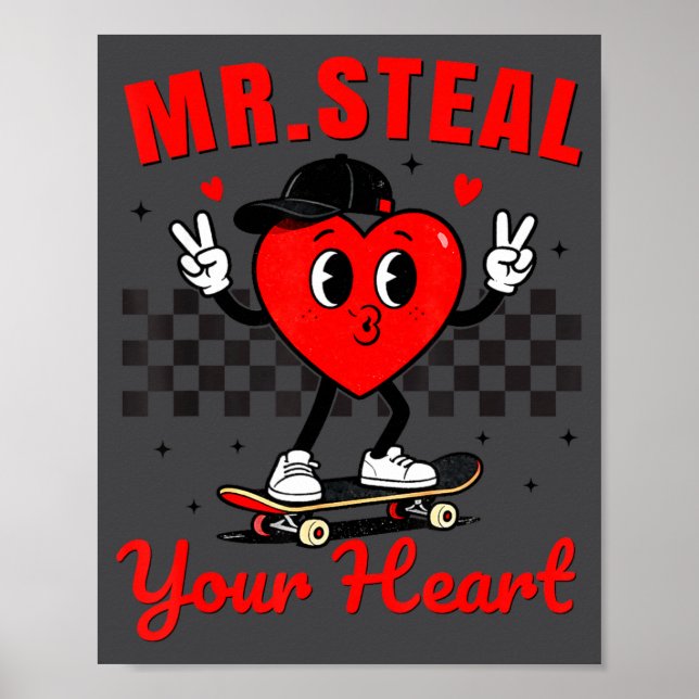 Affiche Mr Steal Your Heart For Boys Toddlers Valentine's  (Devant)