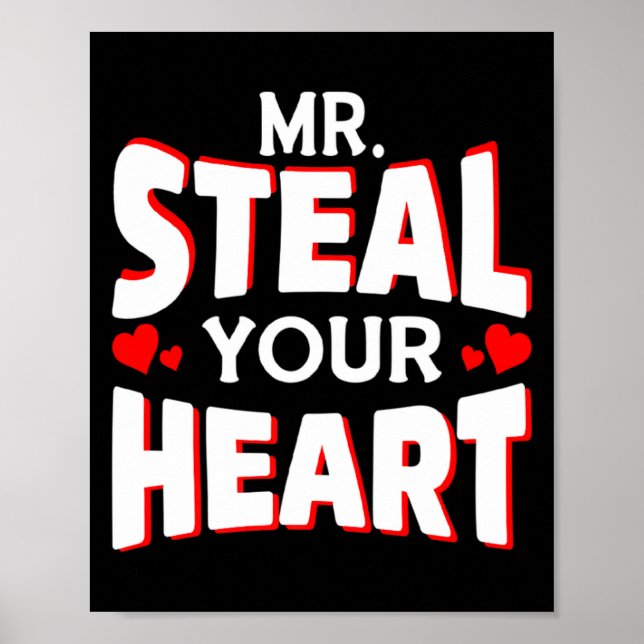 Affiche Mr Steal Your Heart For Boys Toddlers Valentines  (Devant)