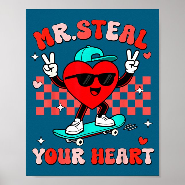Affiche Mr Steal Your Heart For Boys Toddlers Valentine's  (Devant)