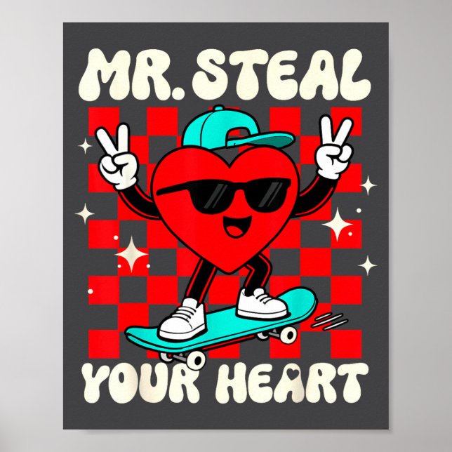 Affiche Mr Steal Your Heart For Boys Toddlers Valentine's  (Devant)