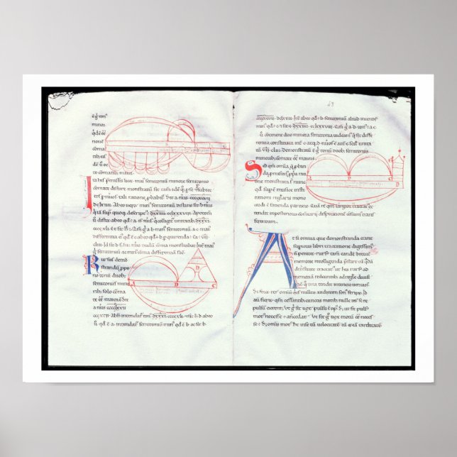 Affiche Ms 237 f.47-48 Musical intervals from Boetius's Mu (Devant)