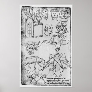 Affiche Ms Fr 19093 fol.18v Divers dessins