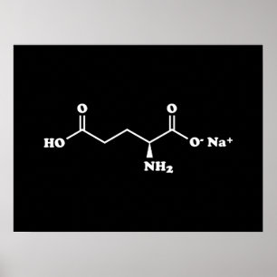 Affiche MSG Monosodium Glutamate Molecule Formule chimique